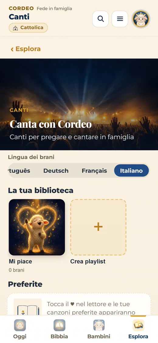 Sezione di adorazione con le canzoni di Cordeo.